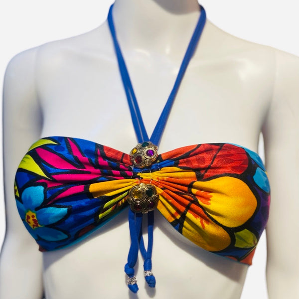 Butterfly Monokini – Black Leather Cord Accents